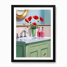 Poppies In The Bathroom Poster