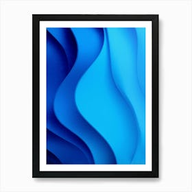 Abstract Blue Wavy Background Art Print