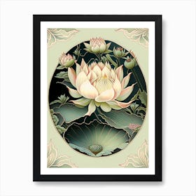 Lotus Floral 3 Botanical Vintage Poster Flower Art Print