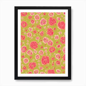 Peony Floral Print Warm Tones 2 Flower Art Print