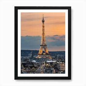 Eiffel Tower At Sunset Art Print