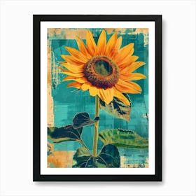 Retro Sunflower 4 Art Print