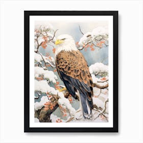 Winter Bird Painting Bald Eagle 2 Art Print