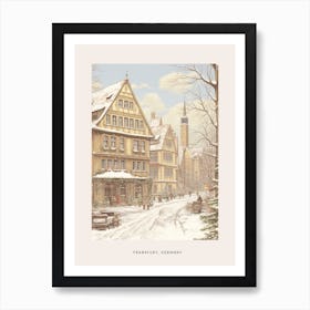 Vintage Winter Poster Frankfurt Germany Art Print