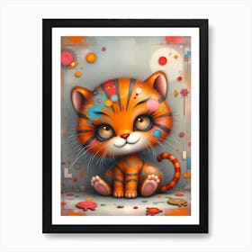 Tiggerella : A Cute Tiger Girl Artwork For Kids Art Print