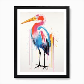 Andy Warhol Style Bird Stork 2 Art Print