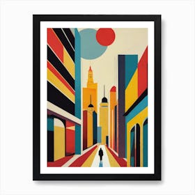 London City Street, Abstract Art 1 Art Print