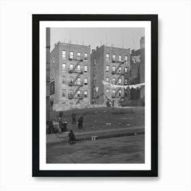 Untitled Photo, Possibly Related To Apartment Houses As Viewed Through Vacant Lot, In Vicinity Of 139th Street Just Art Print