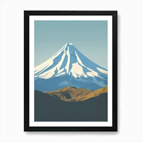 Pico De Orizaba Mexico Color Line Drawing (1) Art Print