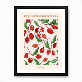 Cranberry Pattern Illustration Poster 1 Art Print