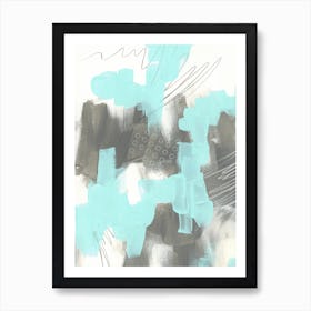 Uplift Mixed Media Abstract Blue Gray Art Print