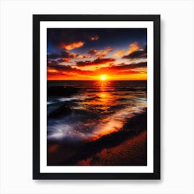 Sunset On The Beach 1039 Art Print