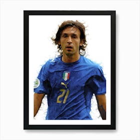 Andrea Pirlo Italy Watercolor Art Print