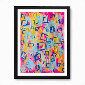 Blue Squares Art Print