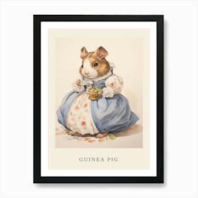 Beatrix Potter Inspired  Animal Watercolour Guinea Pig 1 Art Print