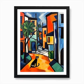 Painting Of San Francisco With A Cat 1 In The Style Of Matisse Art Print