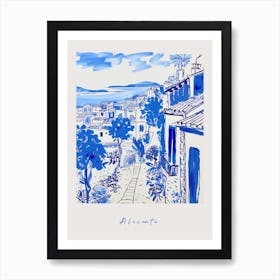 Alicante Spain 4 Mediterranean Blue Drawing Poster Art Print