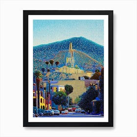 Burbank, City Us  Pointillism Art Print