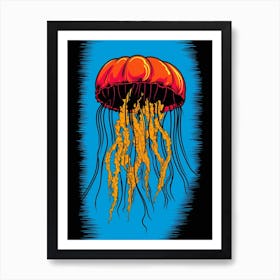 Sea Nettle Jellyfish Pop Art Illustration 4 Art Print
