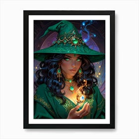 Witch In A Green Hat Art Print