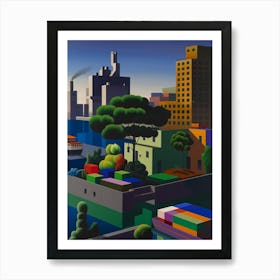 City By The Water Art Print