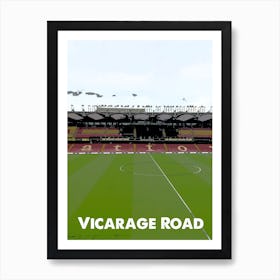 Vicarage Road, Watford, Stadium, Football, Art, Soccer, Wall Print, Art Print 1 Art Print