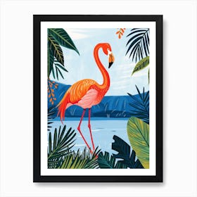 Greater Flamingo Bolivia Tropical Illustration 9 Poster