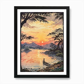 Sunset On The Lake 2 Art Print