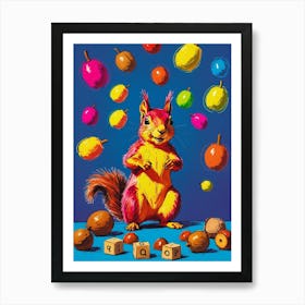 Squirrel Juggling Art Print