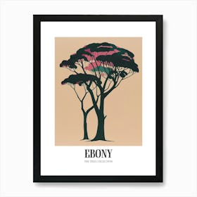 Ebony Tree Colourful Illustration 1 Poster Art Print