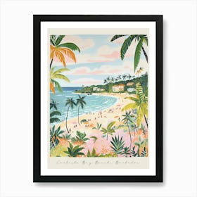 Poster Of Carlisle Bay Beach, Barbados, Matisse And Rousseau Style 3 Art Print