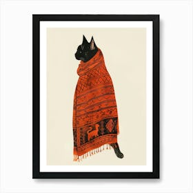 Cat In A Scarf Art Print