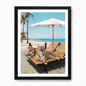 Tigers Tan Time Art Print