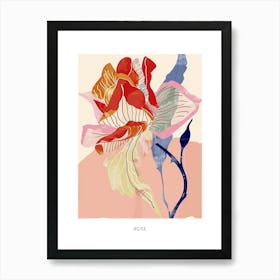 Colourful Flower Illustration Poster Rose 1 Art Print