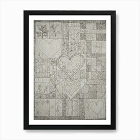 Heart Shaped Quilt Art Print