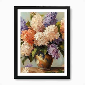 Bouquet Featuring Lilac Flowers In A Vase Art Print