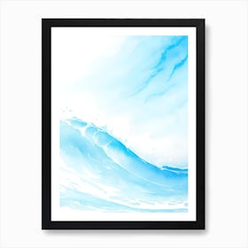 Blue Ocean Wave Watercolor Vertical Composition 90 Art Print