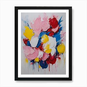 Colorful Abstract Oil Painting Dripping Textured Artwork Art Print