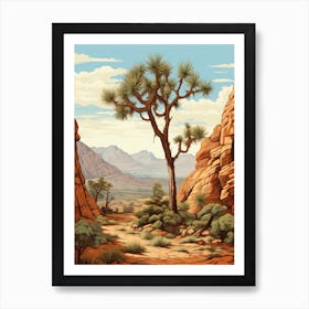  Retro Illustration Of A Joshua Trees In Grand Canyon 5 Art Print