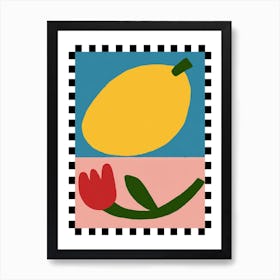 Lemon And Tulip Art Print