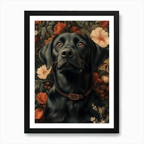 Black Labrador In Forest Poster