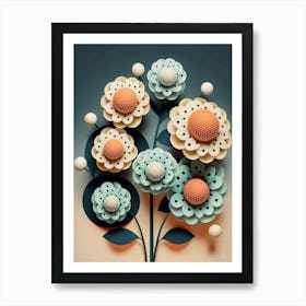 Polka flower 1 Art Print