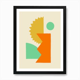 Abstract Graphic Shapes - Vibrant Bold Colors Yellow Green Orange Poster