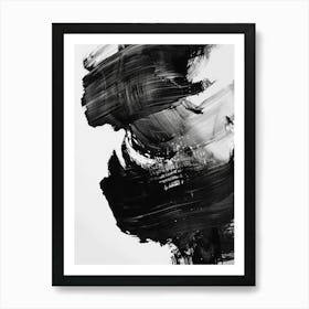 Abstract Black Brush Strokes Art Print