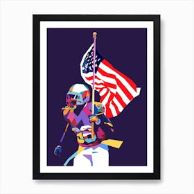 American Football United States Flag Art Print