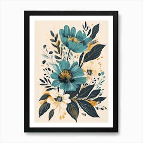 Blue Flowers 64 Art Print