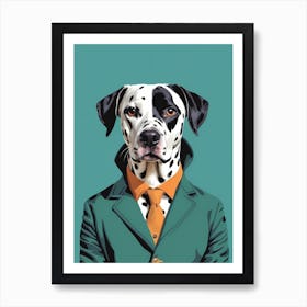 Dalmatian Dog Portrait In A Suit (21) Art Print