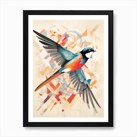 Bird Painting Collage Barn Swallow 1 Art Print