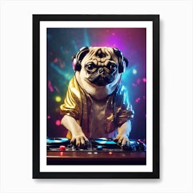 Disco Pug 1 Art Print