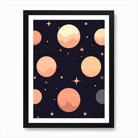 Planets Pattern Art Print